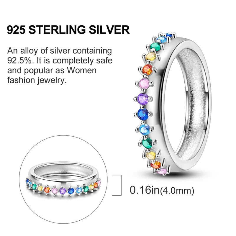 925 Sterling Silver Butterfly Firefly Love Rings Original Design Colored Zircon Finger Rings Pure Ember