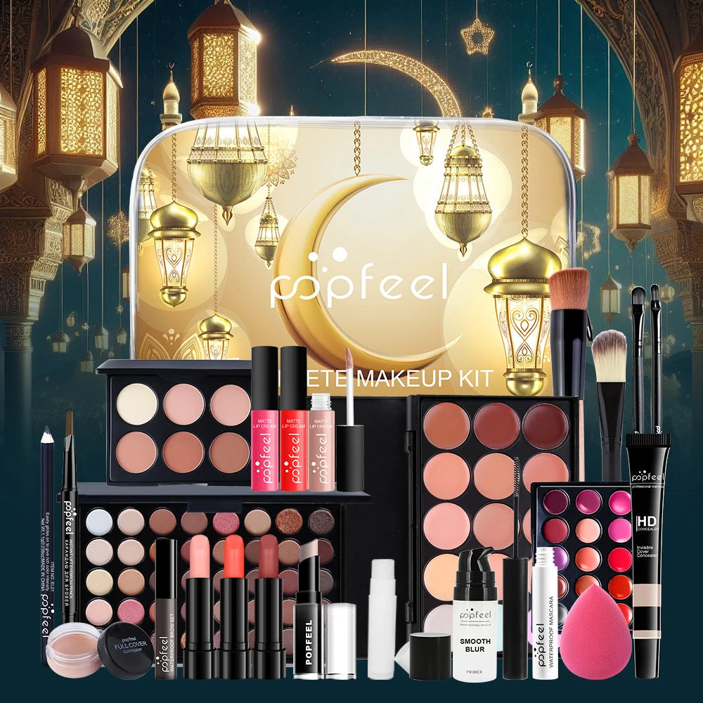 POPFEEL Complete Makeup Kit, All In the Makeup Bag, Eyeshadow Lipstick Pure Ember