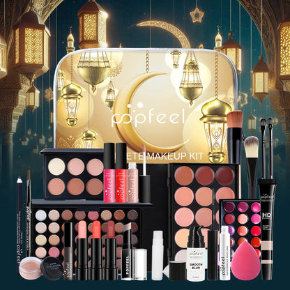POPFEEL Complete Makeup Kit, All In the Makeup Bag, Eyeshadow Lipstick Pure Ember
