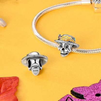 Charms 925 Sterling Silver Luminous Skull Bead Pendant Jewelry Fit Original 925 Bracelet For Women DIY Party Gifts Pure Ember
