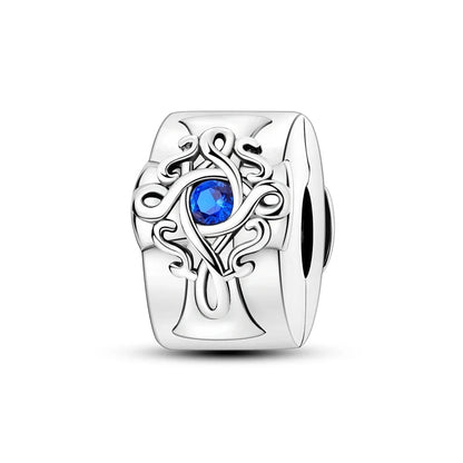 925 Sterling Silver Clasp Stone CZ Clip Charm Zircon Star Butterfly Bead Pure Ember