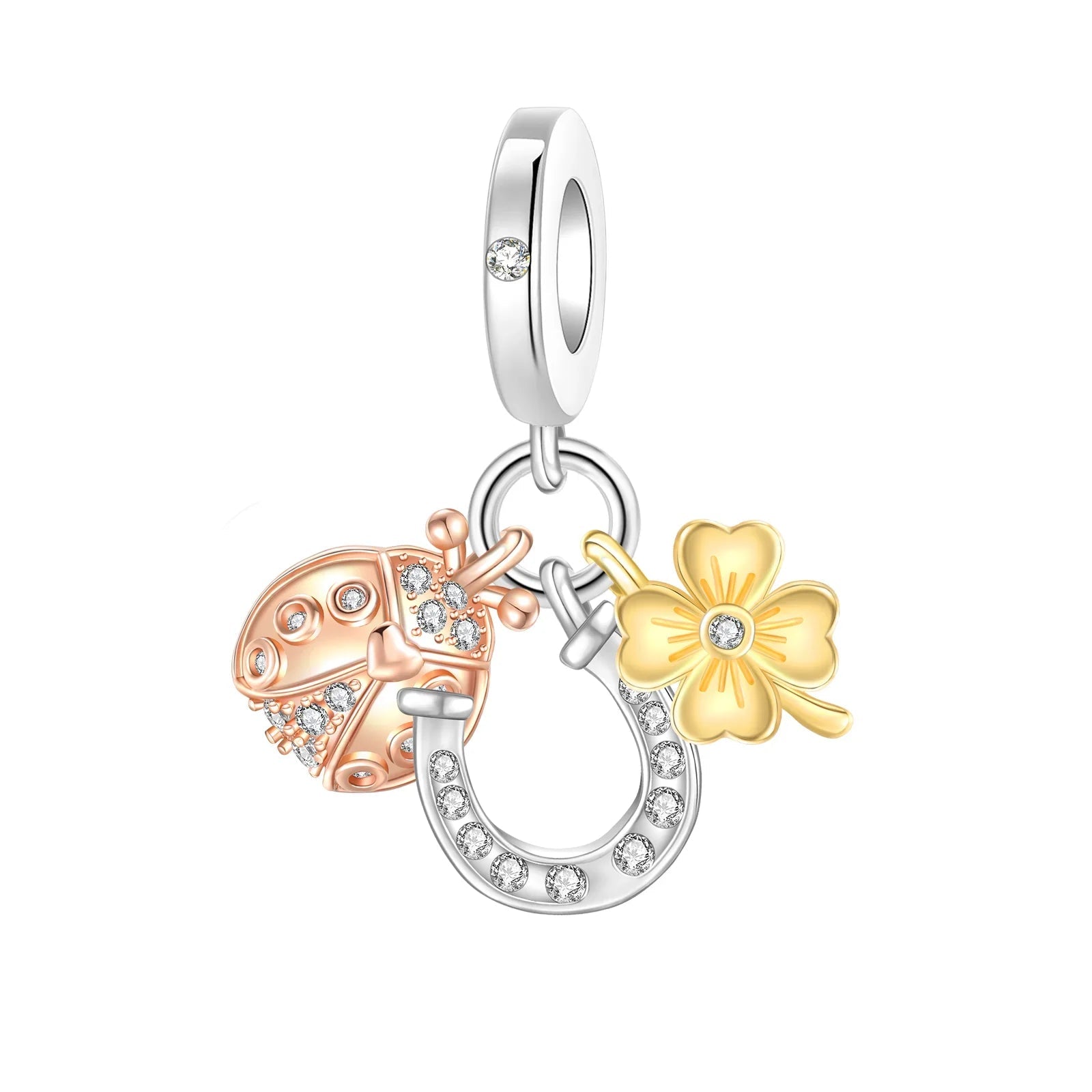 Rose Gold Charms Snowflake, Heart, Fish Pendants Pure Ember