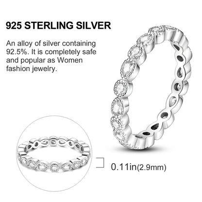 925 Sterling Silver Infinite Love Ring Original Luxury Design Zircon
