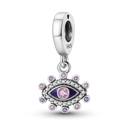 925 Sterling Silver Pink Series Colour Charms Beads Cut Girl Flower Pendant