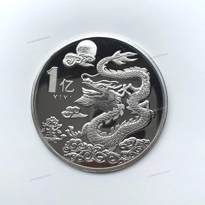 Chinese Coins Dragon Phoenix for Luck Commemorative Metal Craft Embossed Collectible Coins Pure Ember