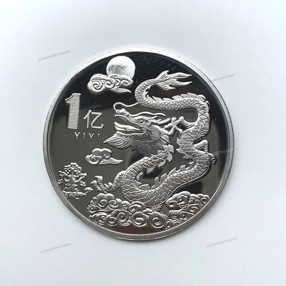 Chinese Coins Dragon Phoenix for Luck Commemorative Metal Craft Embossed Collectible Coins Pure Ember