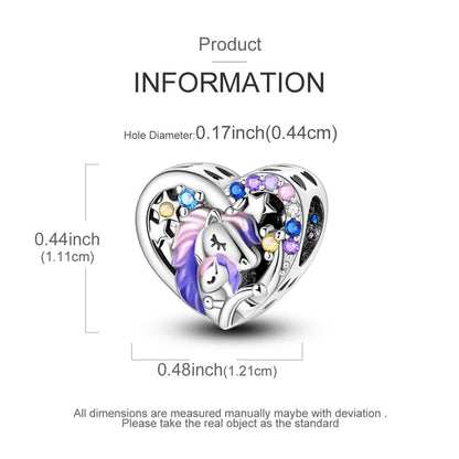 925 Sterling Silver Beads Teapot Unicorn Dreamcatcher Charms Beads Pure Ember  pandora style 