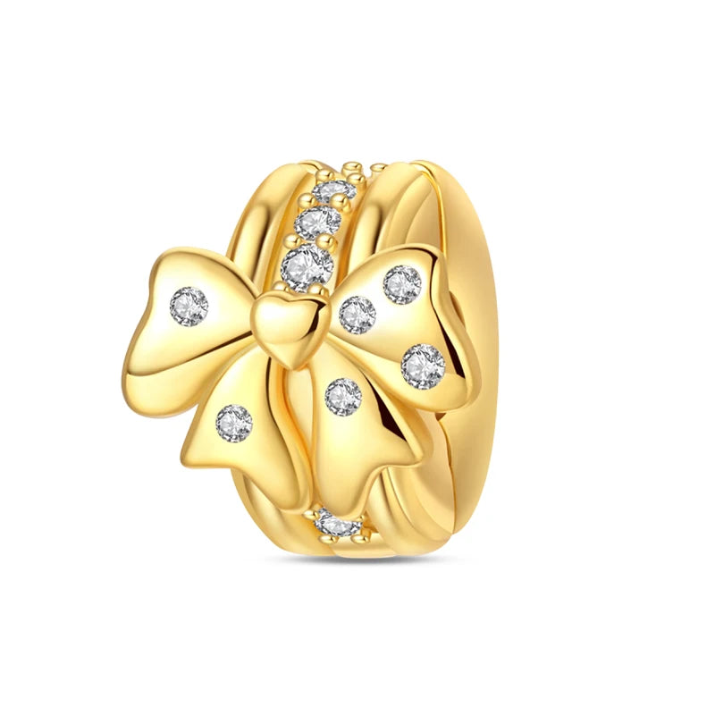 Gold Series DIY Charms Beads Inlaid Zirconium Sun Leopard Pendants Pure Ember