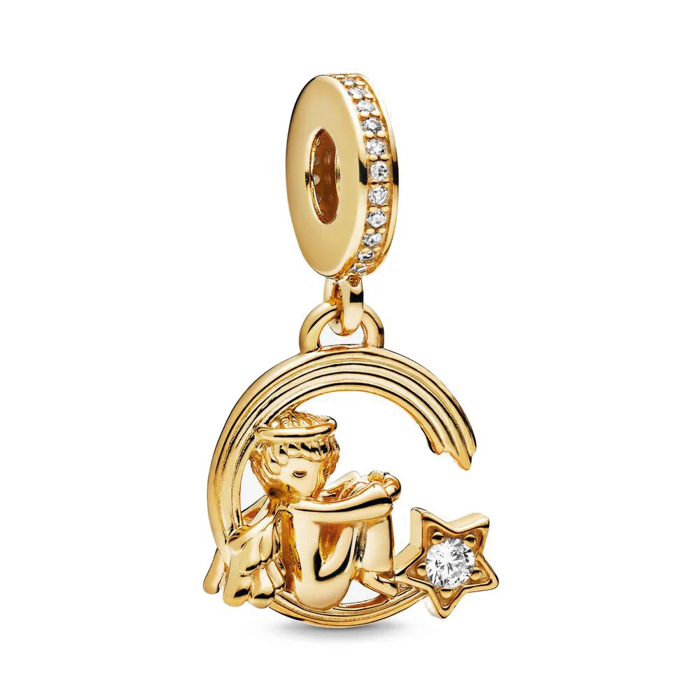 Gold Plated S925 Silver Charm Pendants Pure Ember