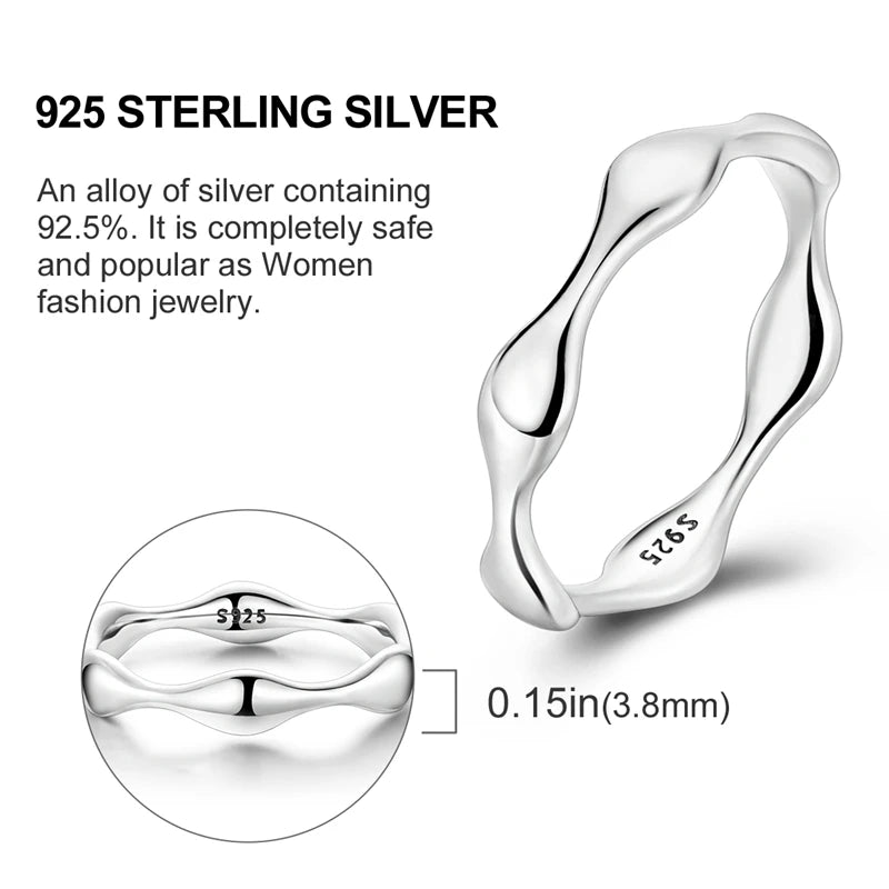 Women's Rings 925 Sterling Silver Luxury Stackable Ring Original Design
