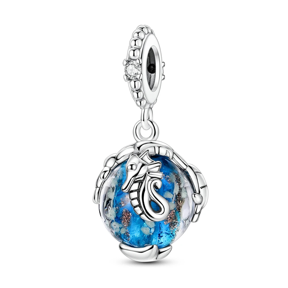 pandora sea collection ocean blue ball with seahorse sterling silver 