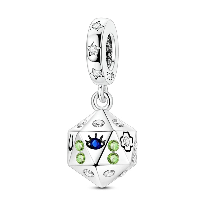 925 Sterling Silver Dollar Panda Mushroom Pendant Charms Pure Ember