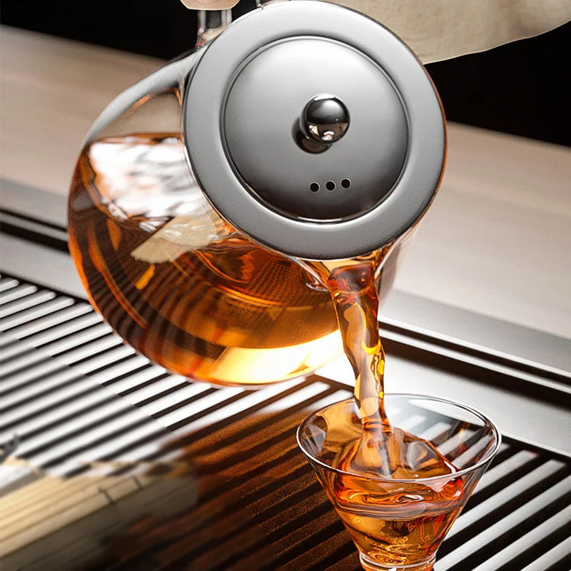 Heat-Resistant Glass Teapot with Stainless Steel Tea Strainer Infuser Pure Ember