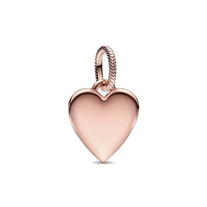 Exquisite rose gold-plated pink star moon peace heart-shaped pendants 925 silver Pure Ember