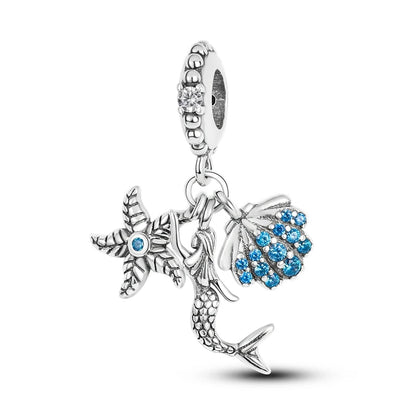 925 Sterling Silver Ocean Blue Sea Octopus Turtle Mermaid Charms Pure Ember pandora style 
