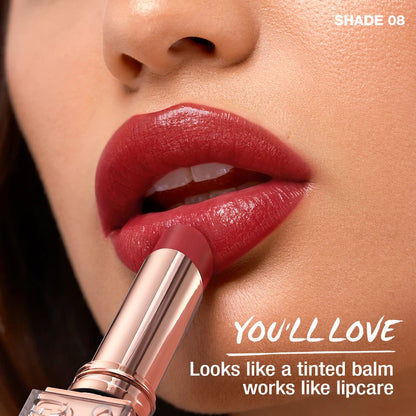 O.TWO.O Lipstick Lip Tint Moisturizing Nourishing Glow Lightweight Smooth Non-Sticky Refreshing Red High-shine Lipstick Makeup Pure Ember