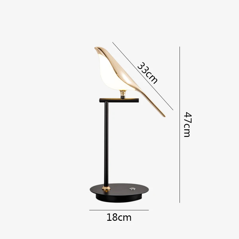 LED table lamp, Magpie bird Reading lamp Pure Ember