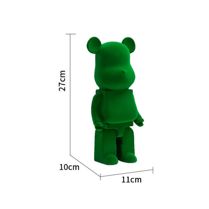 Flocking Bearbrick Statues Resins Bear Money Boxes green