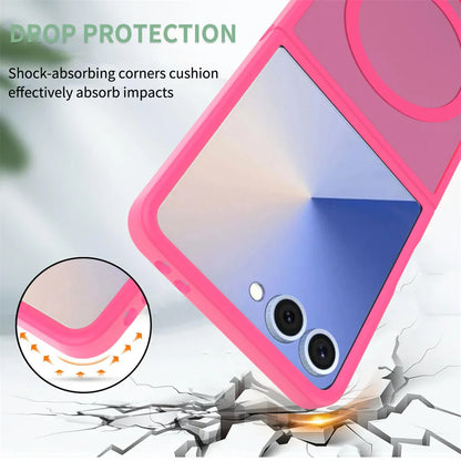 Phone case with drop protection feature and shock-absorbing corners on a white background
