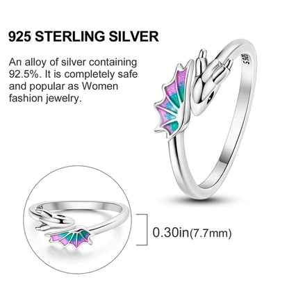 925 Sterling Silver Butterfly Firefly Love Rings Original Design Colored Zircon Finger Rings Pure Ember