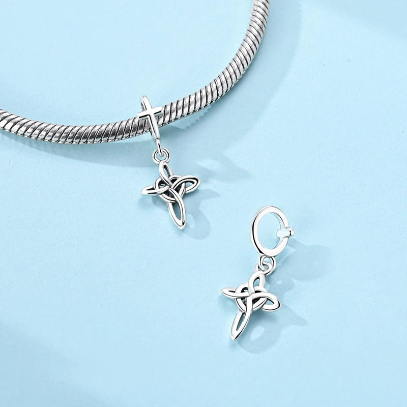 925 Sterling Silver Charms Bead Cross Ballet Elephant Dangle Pure Ember