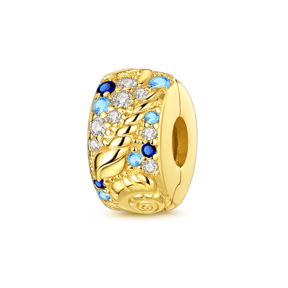 pandora cuff spacer charm sea collection sterling silver with gold plated 