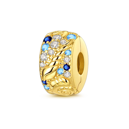 pandora cuff spacer charm sea collection sterling silver with gold plated 