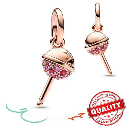 Rose Gold Charms Snowflake, Heart, Fish Pendants Pure Ember