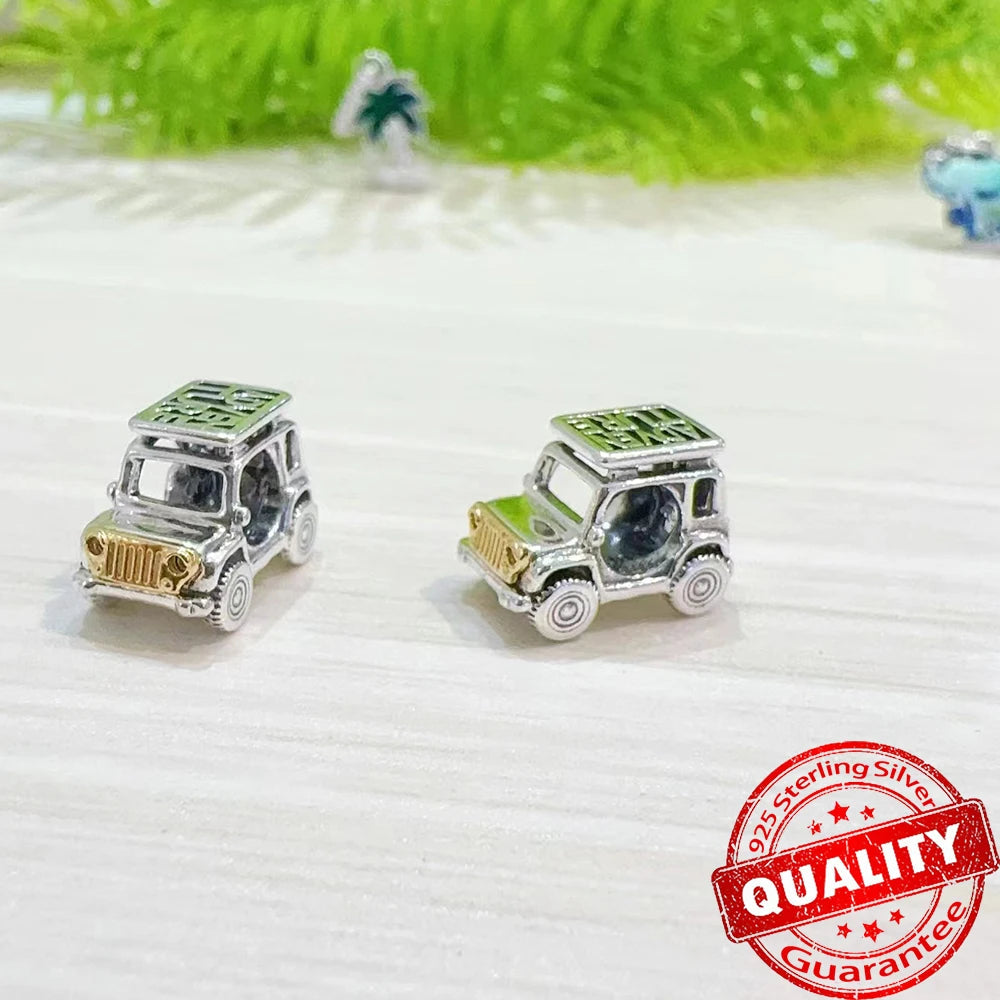 Sparkling Gold Monstera Leaf Charm Fit Original Bracelet 925 Sterling Silver Shark Tooth Mini Charms Pure Ember