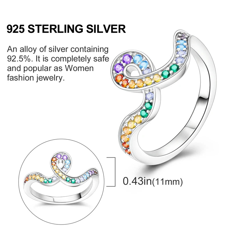 925 Sterling Silver Infinite Love Ring Original Luxury Design Zircon