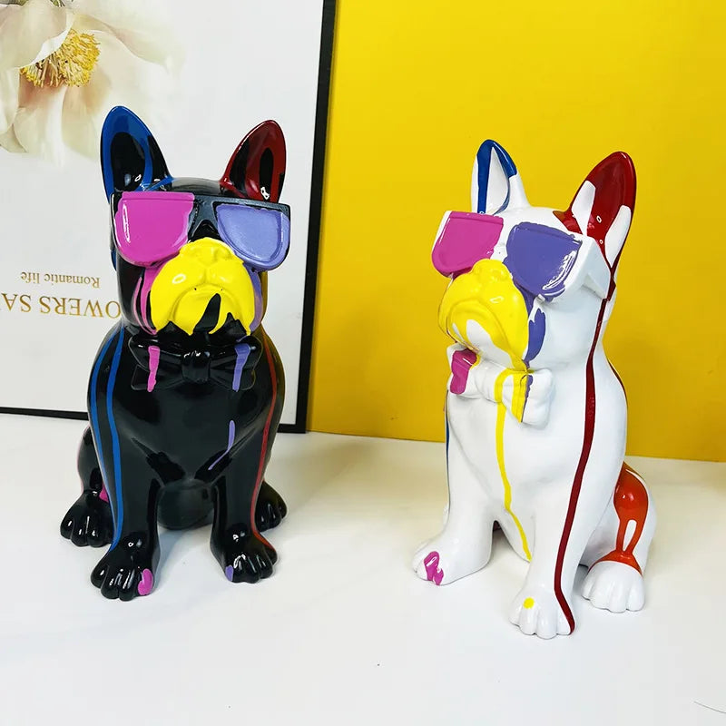 Splash Glasses Bulldog Statue