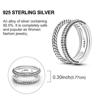 Women's Rings 925 Sterling Silver Luxury Stackable Ring Original Design