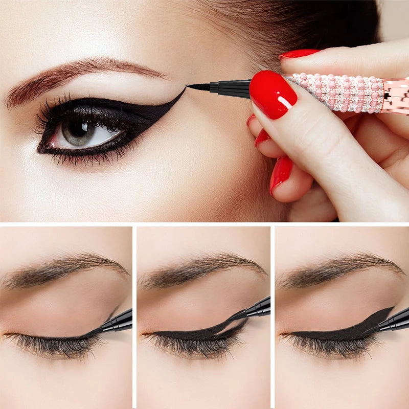 Liquid Eyeliner Pen Waterproof Black Long-Lasting Eye Liner Pencil Thick Quick-Dry Cosmetics Makeup Tool Pure Ember