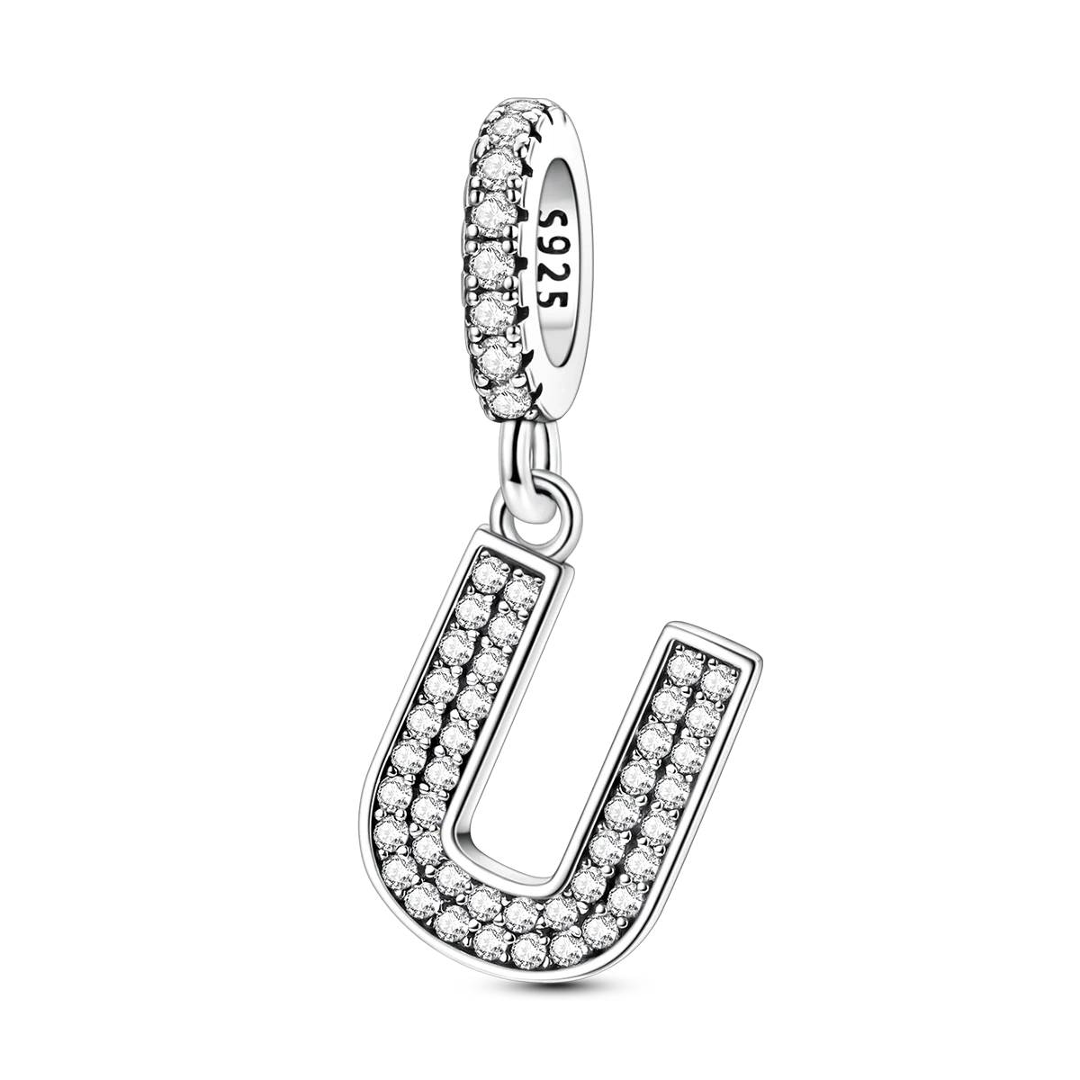 New In Charms 925 Sterling Silver Pendant Letter U pandora style 
