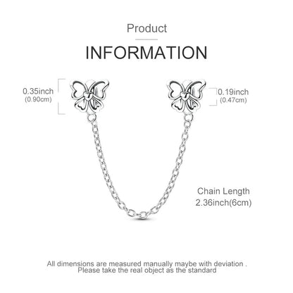 925 Sterling Silver Charms Bead Luminous Butterfly Dangle Fit Pure Ember