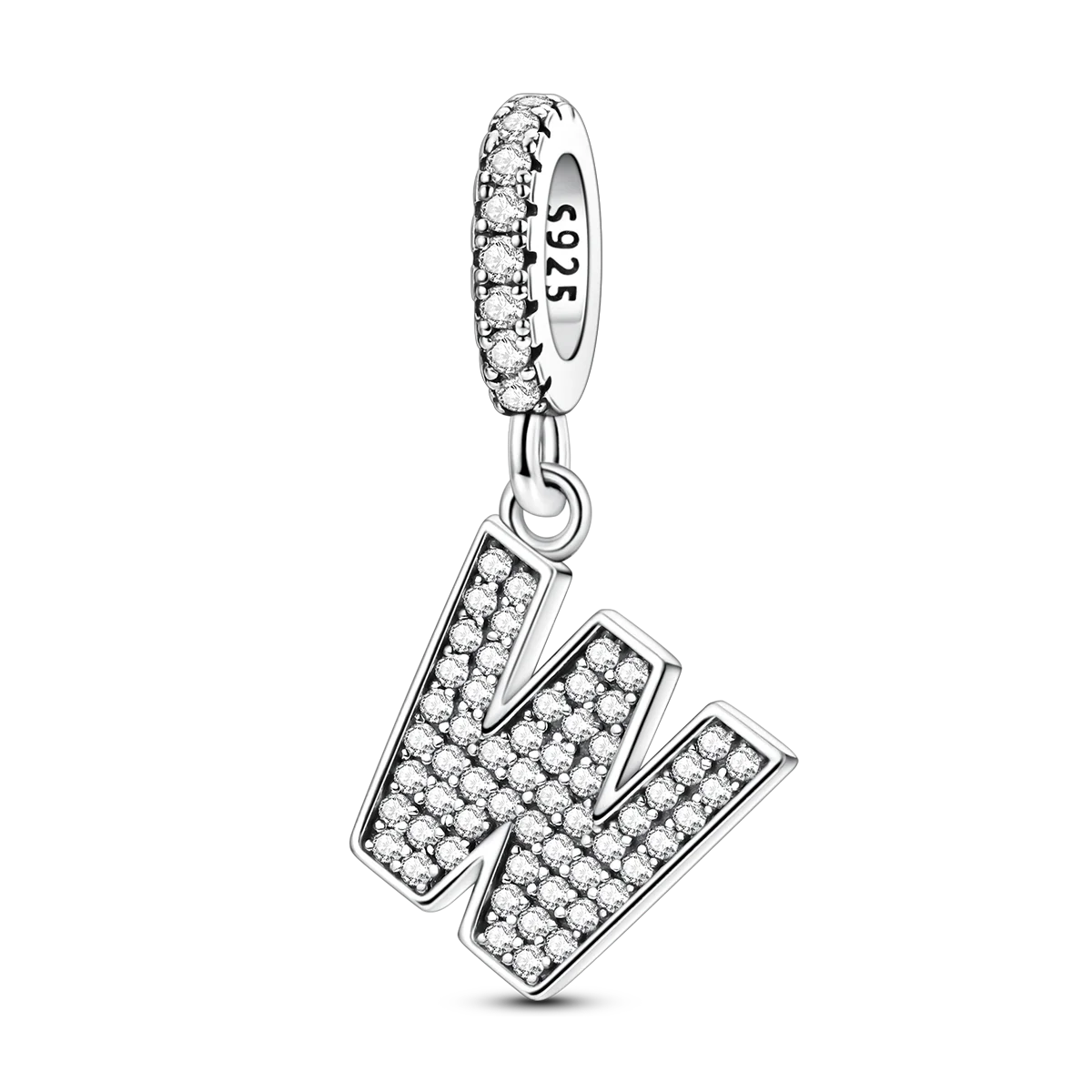New In Charms 925 Sterling Silver Pendant Letter W pandora style 