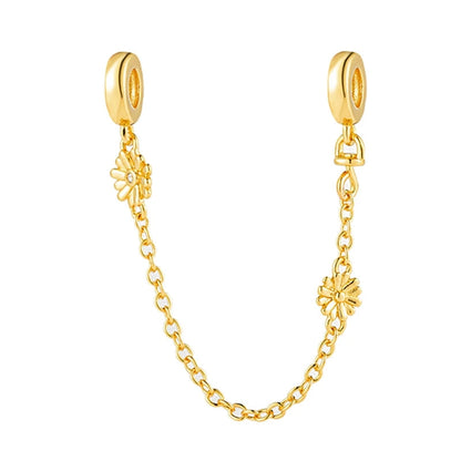 Sparkling Herbarium Cluster Round Charm Safety Chain Pure Ember