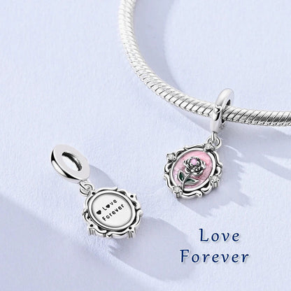 925 Sterling Silver Dollar Panda Mushroom Pendant Charms Pure Ember