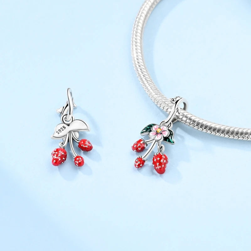 New IN 925 Sterling Silver Cherry Koi Tulip Dragon Charms Beads Jewellery Fit Original 925 Bracelet Pure Ember