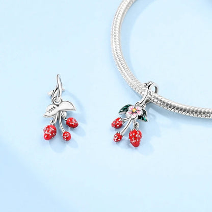 New IN 925 Sterling Silver Cherry Koi Tulip Dragon Charms Beads Jewellery Fit Original 925 Bracelet Pure Ember