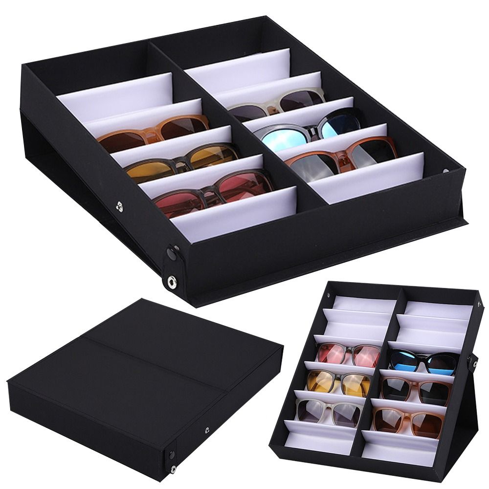 Durable Storage Stand Glasses Frame Tray 12 Slots Glasses Tray Eyeglass Organizer Box Sunglasses Display Case