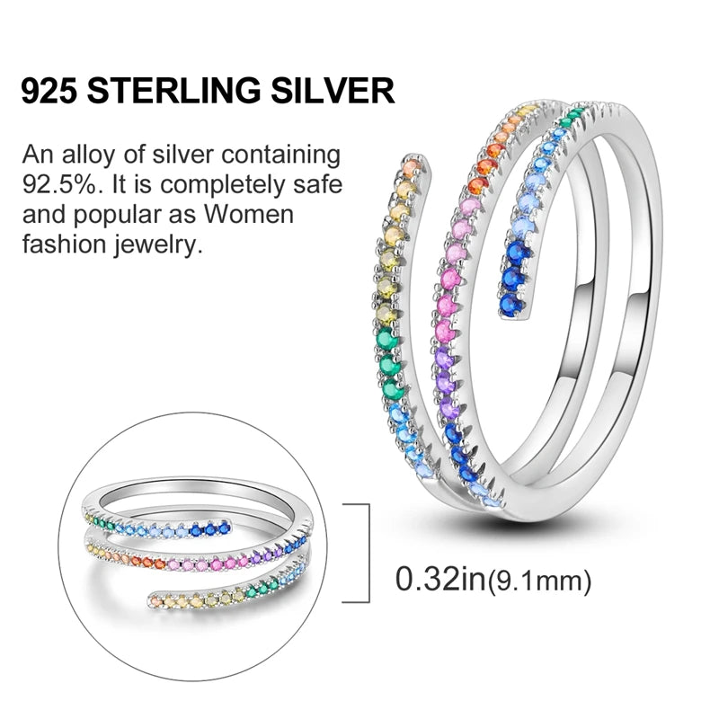 925 Sterling Silver Infinite Love Ring Original Luxury Design Zircon