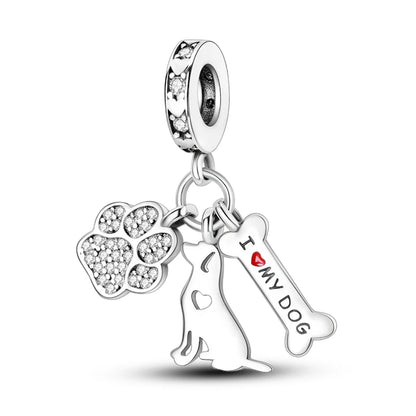 925 Sterling Silver Charms Beads Butterfly Clover Pendant