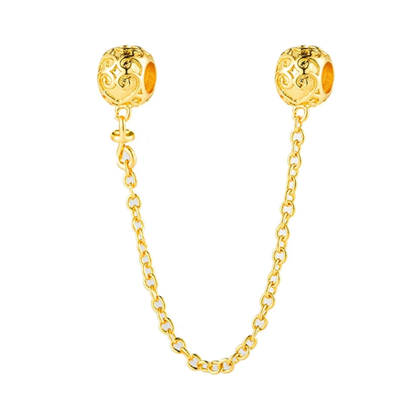 Sparkling Herbarium Cluster Round Charm Safety Chain Pure Ember