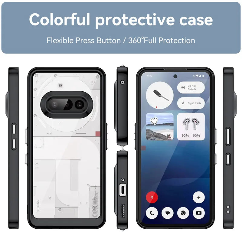 Colorful protective case with flexible press button and 360-degree full protection features.