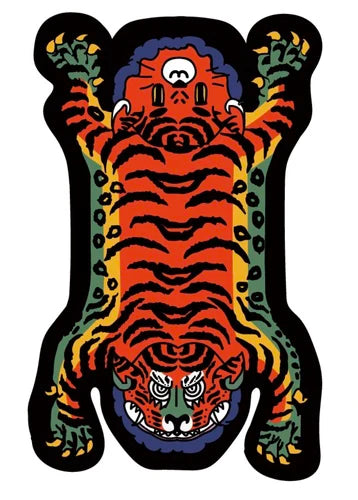 Abstract Art Tiger Rug - Red