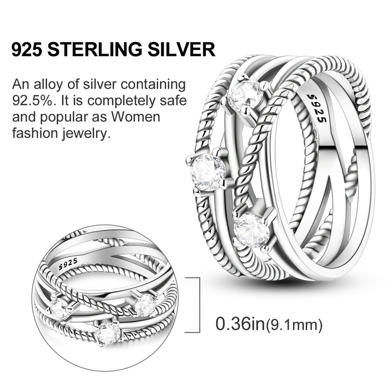 925 Sterling Silver Infinite Love Ring Original Luxury Design Zircon