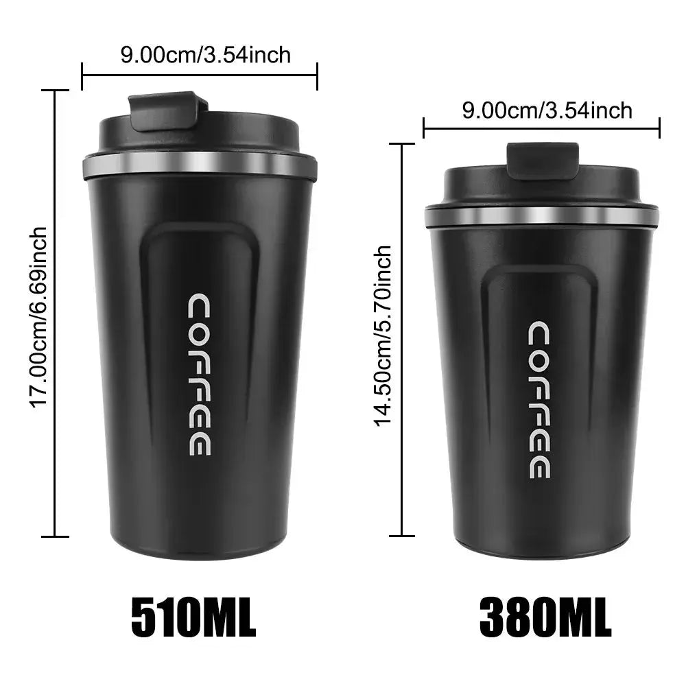 Thermo Cafe Mug - Stainless Steel Coffee Mug available in 510ML and 380ML sizes. Compact and travel-friendly design.