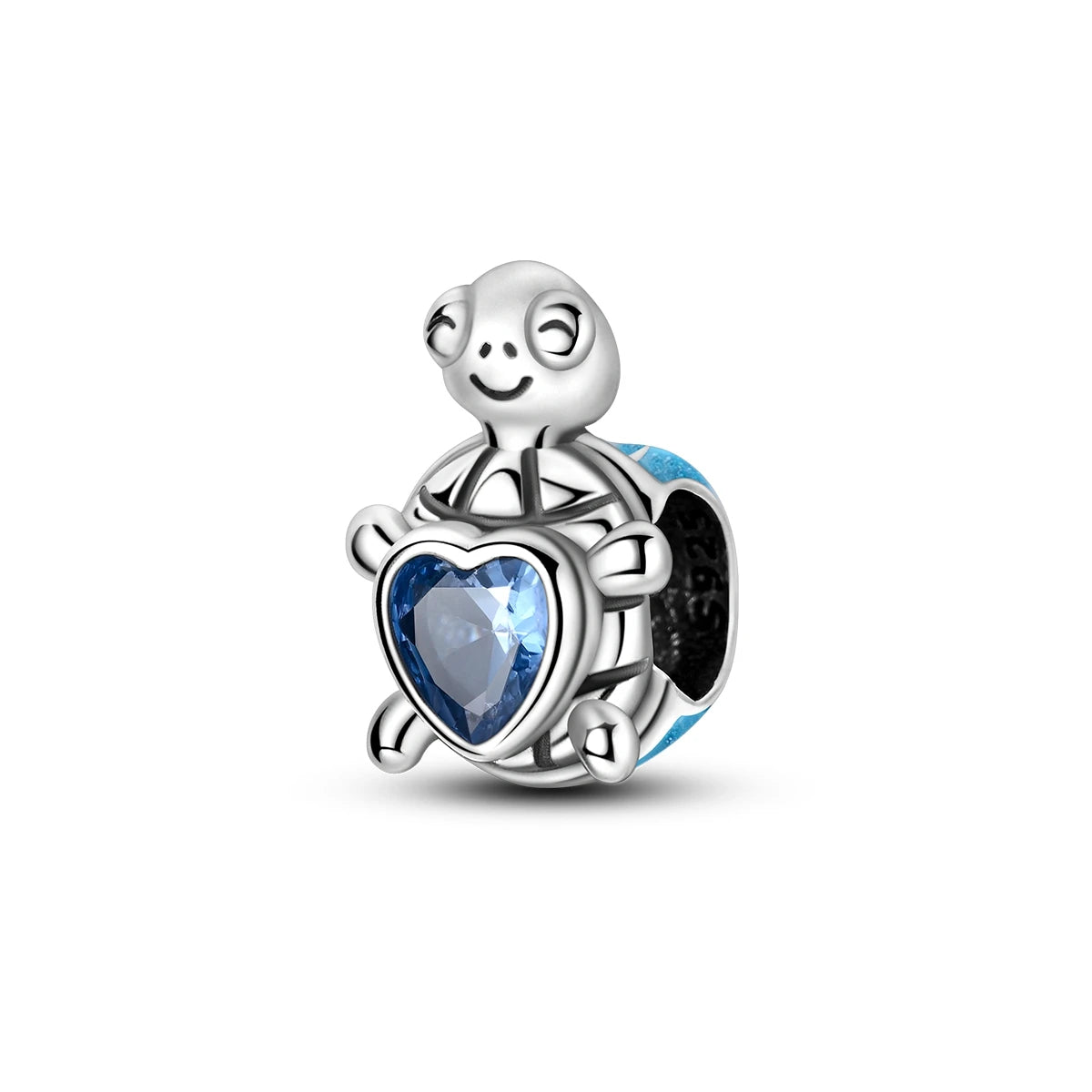 pandora sea collection turtle hugging a blue heat charm sterling silver 