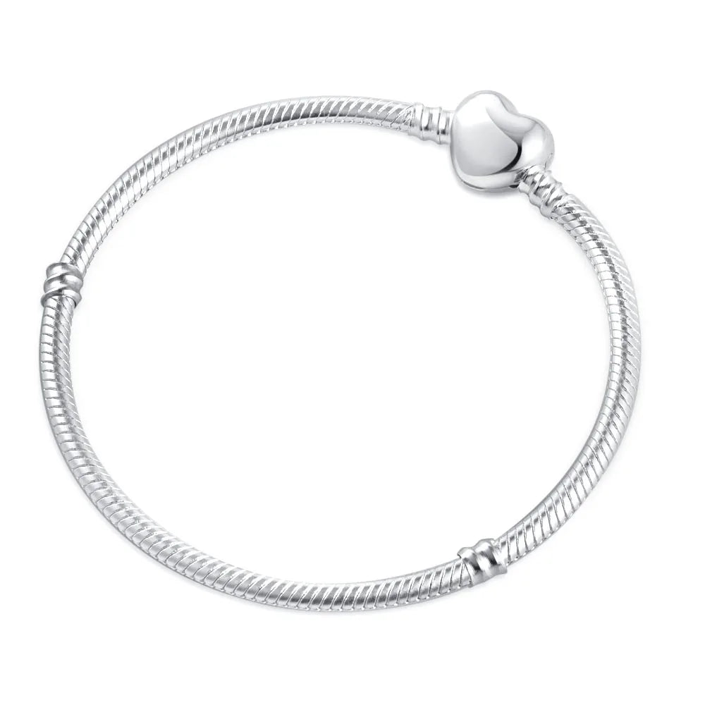 Charm Bracelet silver heart pandora dupe gifts for her